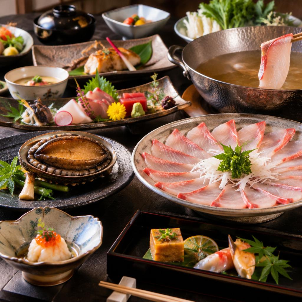 記念日を彩る、旬の海鮮コース料理
