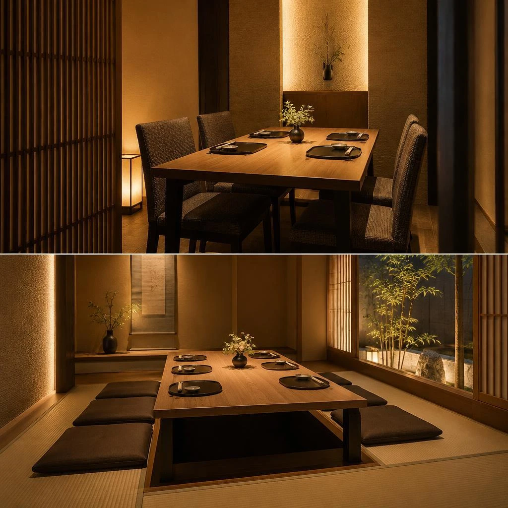 おしゃれな個室で、大切な話にふさわしいおもてなし